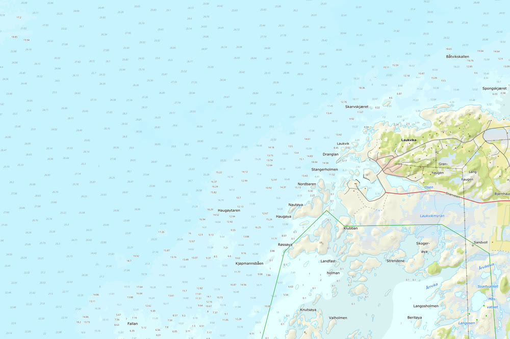Kart over Laukvik